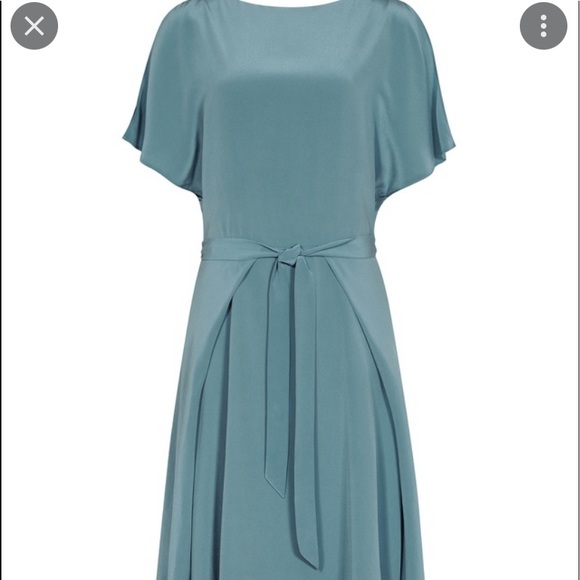 REISS Mira Cold-Shoulder Silk Dress, Orion-blue, 4 (US) - Picture 4 of 6